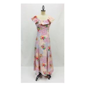 Vintage Colorful Polka Dot and Floral Patchwork